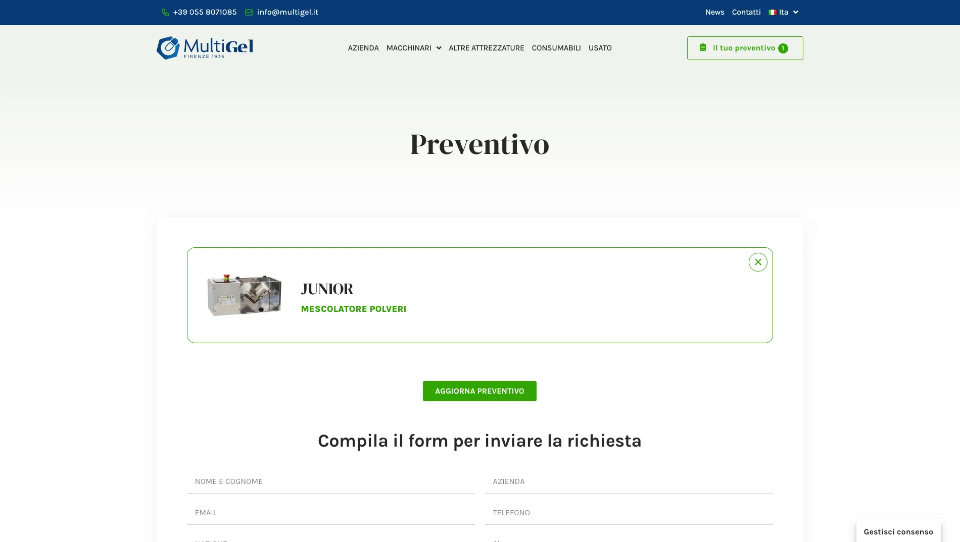 Screenshot del progetto Multigel (1)