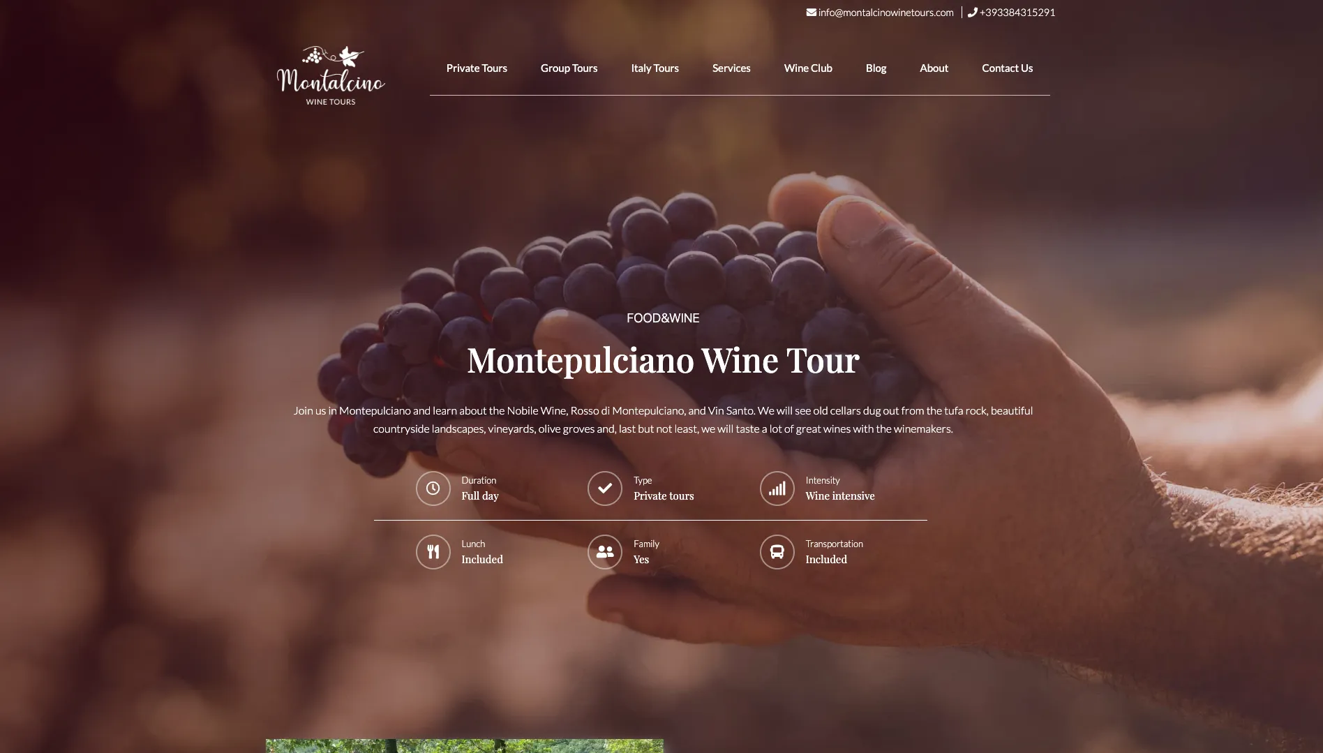 Screenshot del progetto Montalcino Wine Tours (3)